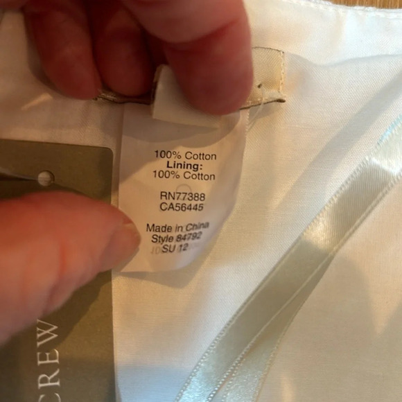 J. Crew Dress Strapless White Eyelet Cotton Knee Length NWT Size 8 - Picture 7 of 7